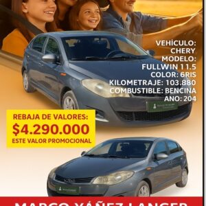 CHERY FULLWIN / AÑO 2014 / 103.880 KILOMETROS / GRAN OPORTUNIDAD /EXCELENTE ESTADO
